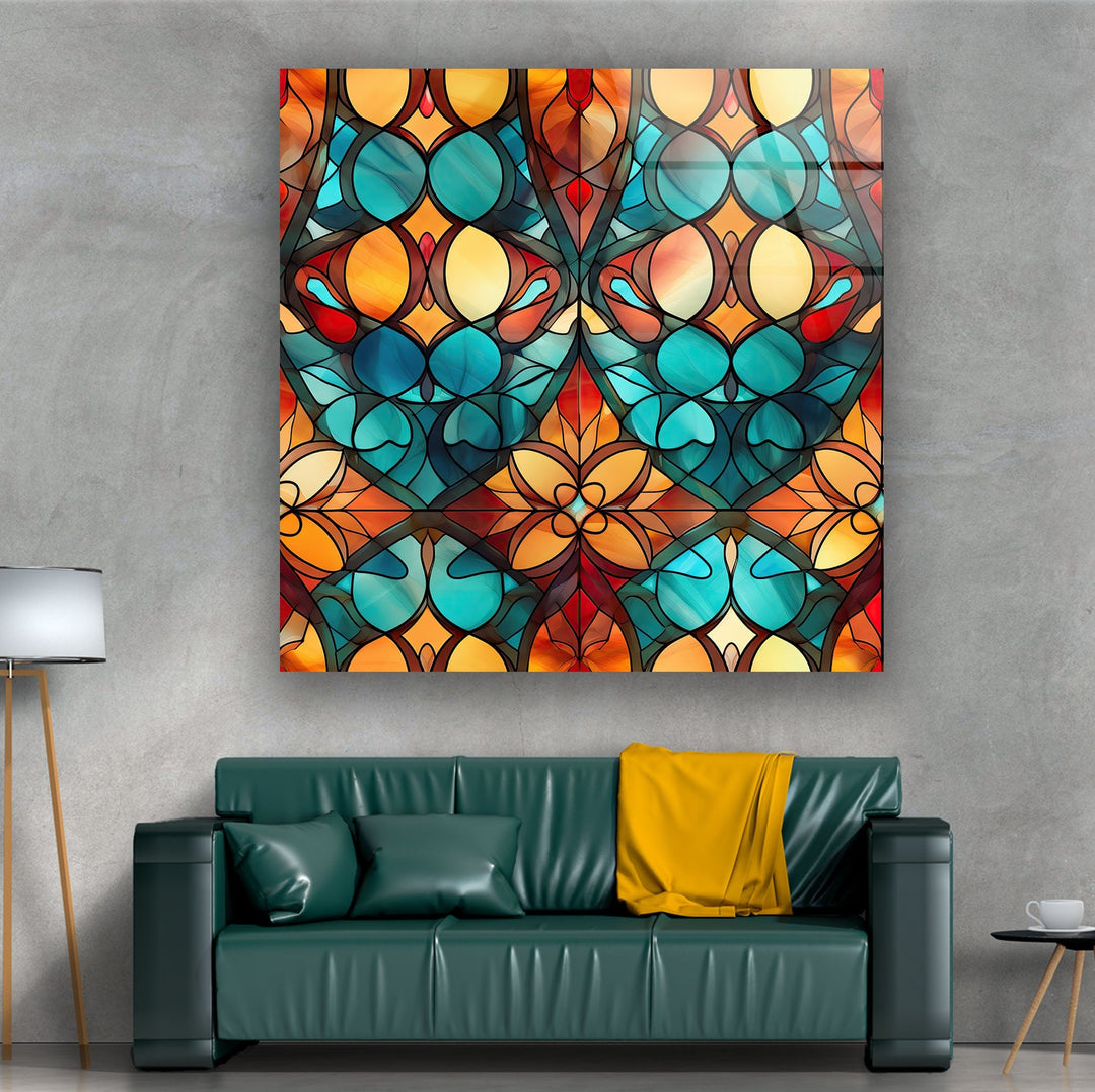 Seamless Pattern Glass Wall Art photo print on glass, prints on glass wall art