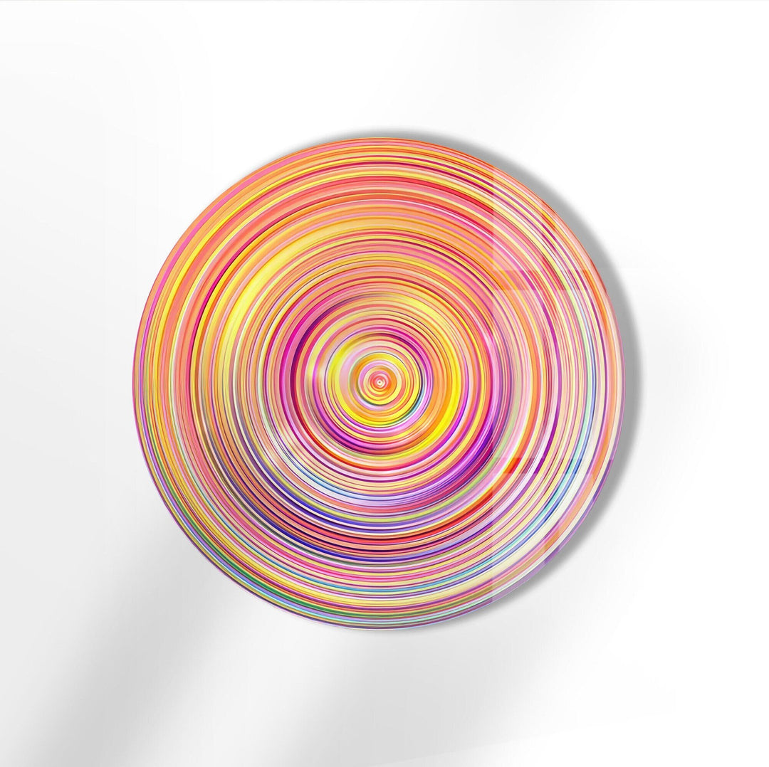 Pink Circles Abstract Round Glass Wall Art  glass photo prints, glass picture prints