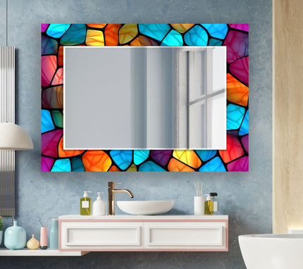 Stained Tempered Glass Wall Mirror