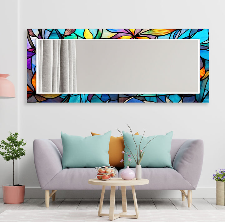 Vivid Colored Leafs Wall Mirrors Abstract Mirror
