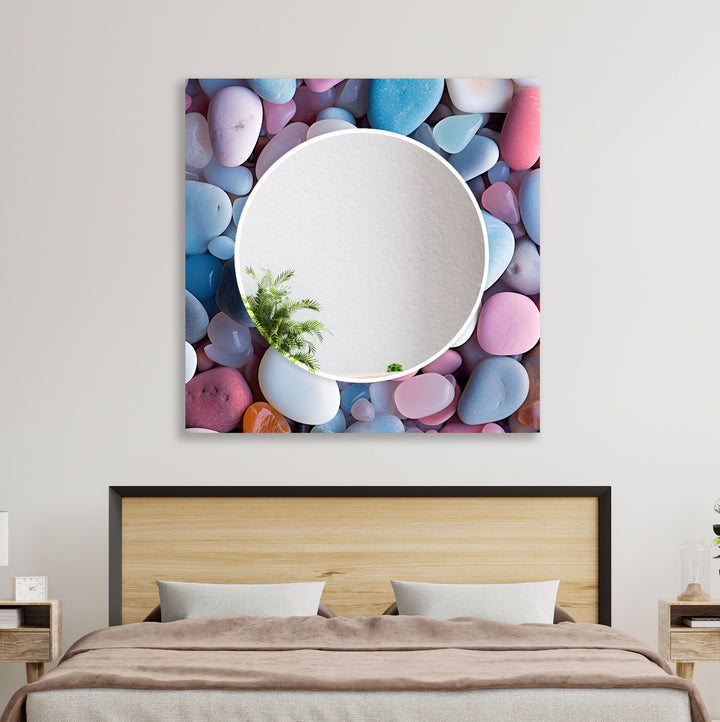 Zen Spa Stones Pink Wall Mirror mirror black
