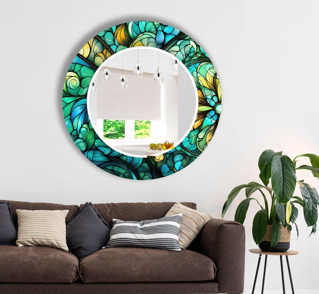 Green Flower Wall Mirrors full body mirror
