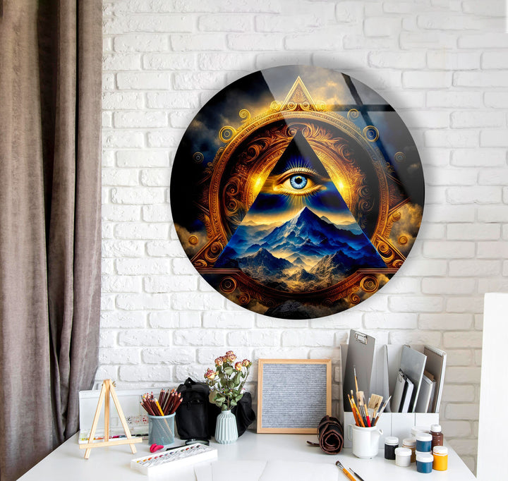 Abstract Round Illuminati Glass Wall Art custom glass photo prints, large glass prints
