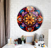 Mandala Pattern Stained Round Glass Wall Art art glass wall art, glass wall art pictures
