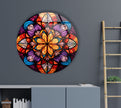 Stained Round Tempered Glass Wall Art