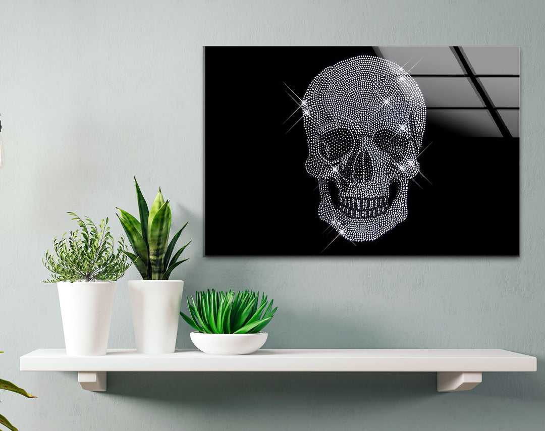 Diamond Skull  Tempered Glass Wall Art - MyPhotoStation