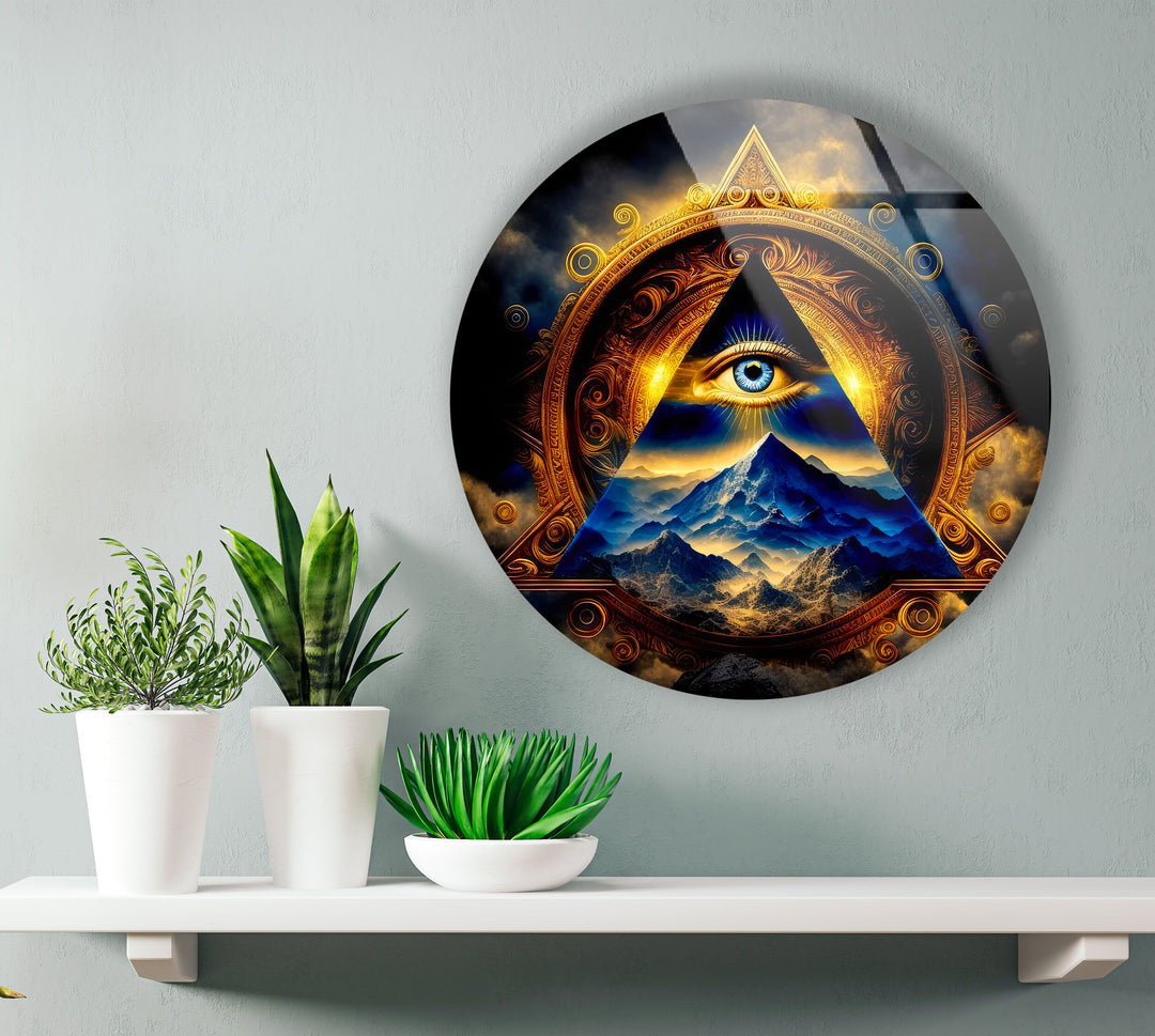 Abstract Round Illuminati Glass Wall Art large glass photo prints, glass wall photos
