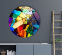 Stained Round Tempered Glass Wall Art - MyPhotoStation