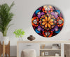 Mandala Pattern Stained Round Glass Wall Art glass art painting, glass art for the Wall
