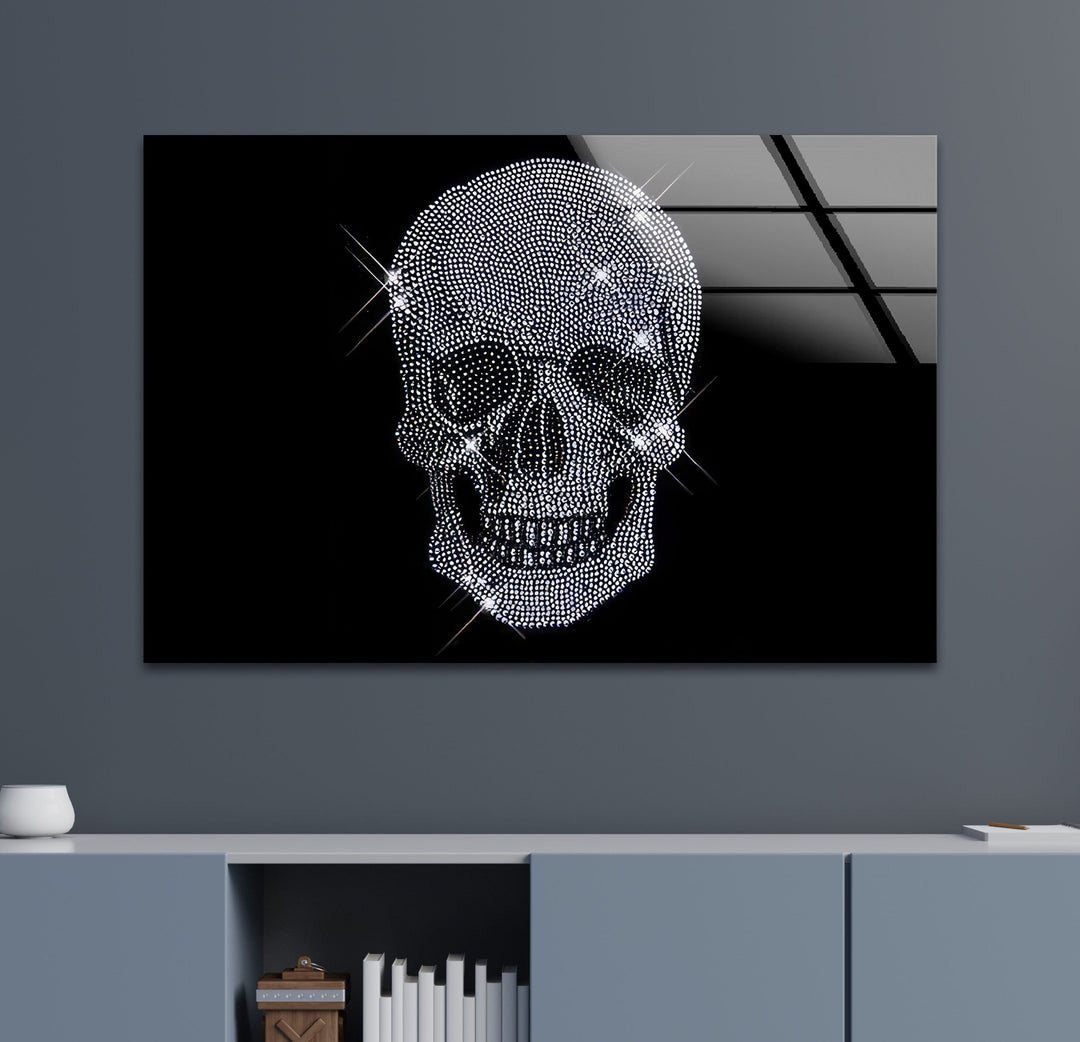 Diamond Skull  Tempered Glass Wall Art - MyPhotoStation