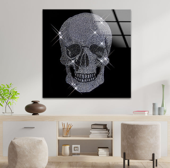 Diamond Skull  Tempered Glass Wall Art - MyPhotoStation