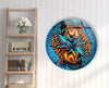 Orange Fishes Stained Round Glass Wall Art glass pictures for Wall, glass prints wall art
