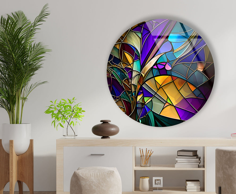 Colored Stained Round Glass Wall Art glass wall decor, glass wall art decor
