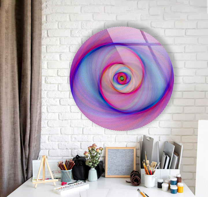 Purple Swirl Abstract Round Glass Wall Art art glass wall art, glass wall art pictures
