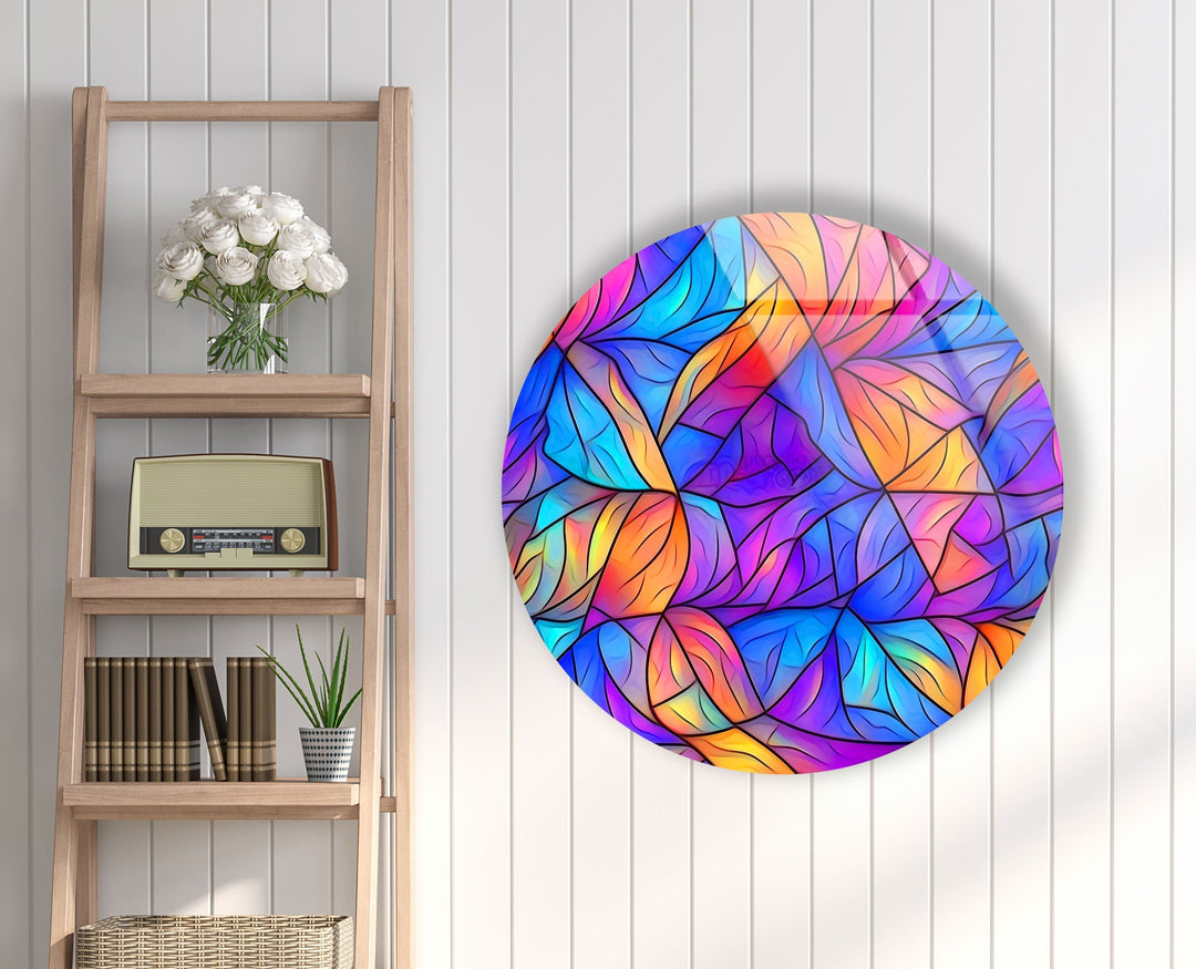 Stained Round Blue & Purple Glass Wall Art art glass wall art, glass wall art pictures
