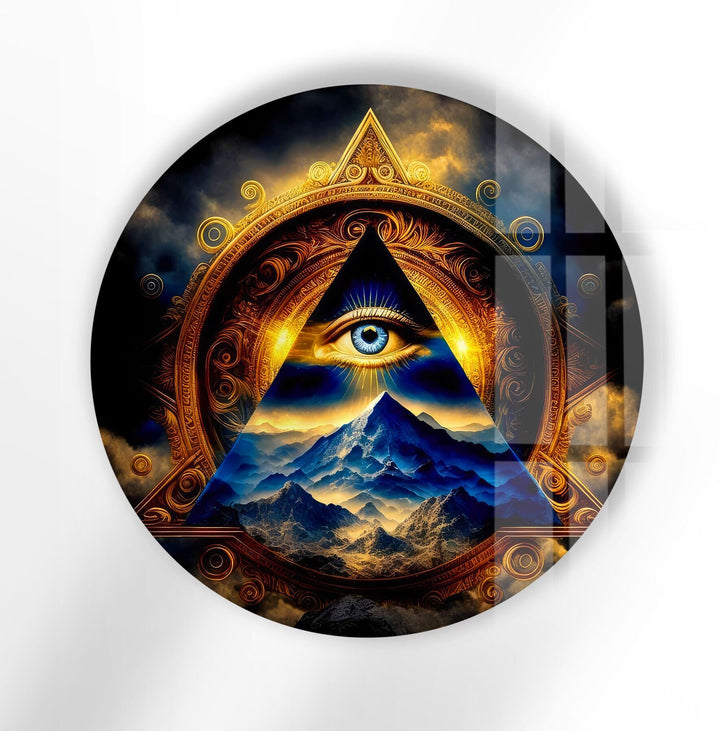 Abstract Round Illuminati Glass Wall Art custom glass pictures, glass art prints
