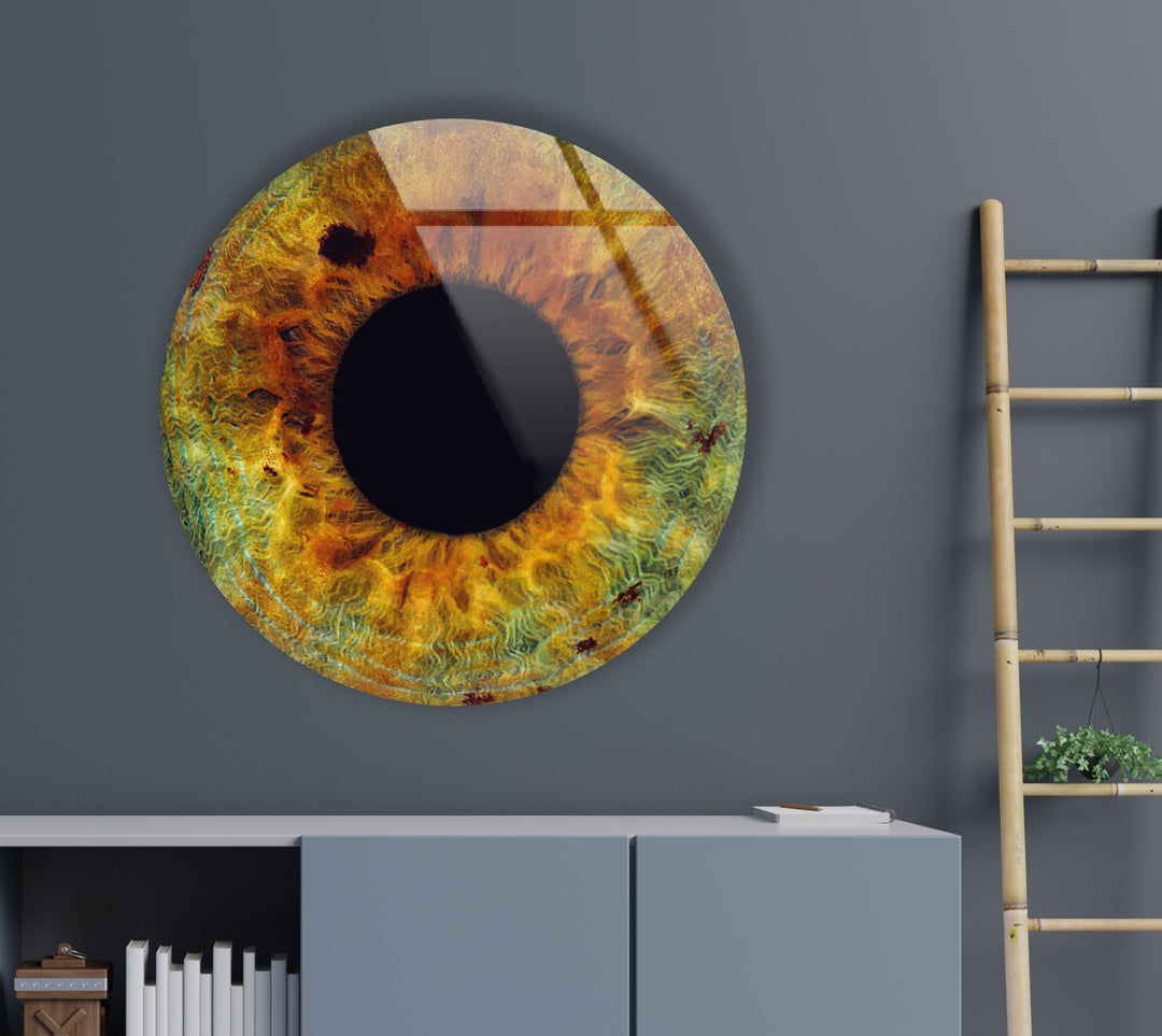 Eye Round Brown Glass Wall Art glass wall decor, glass wall art decor
