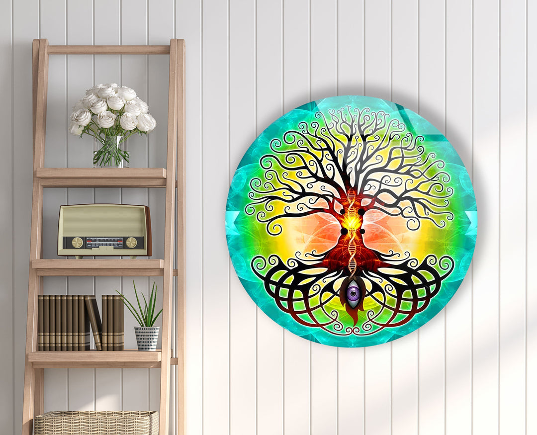 Mandala Round Tree of Life Glass Wall Art glass wall decor, glass wall art decor
