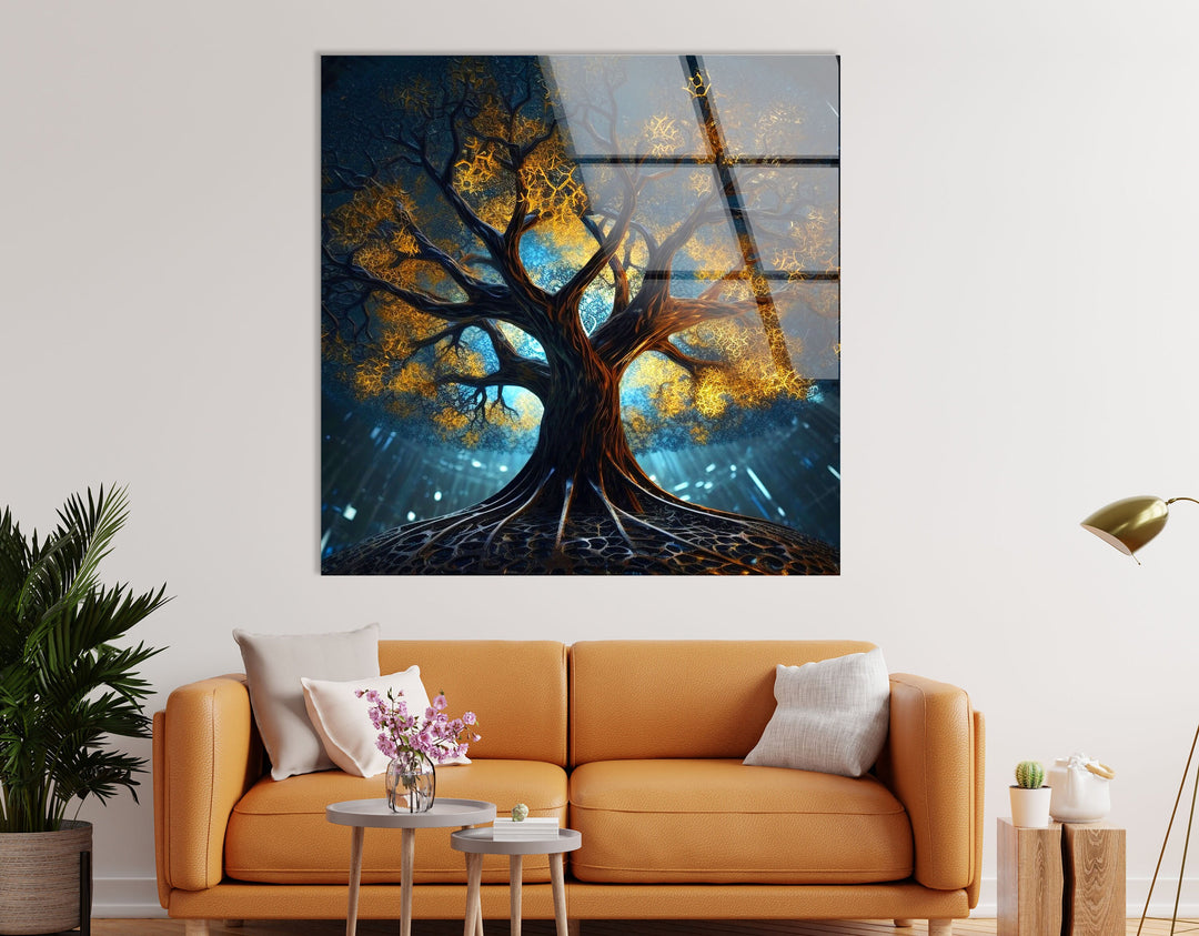 Glowing Magic Tree Glass Wall Art large glass photo prints, glass wall photos