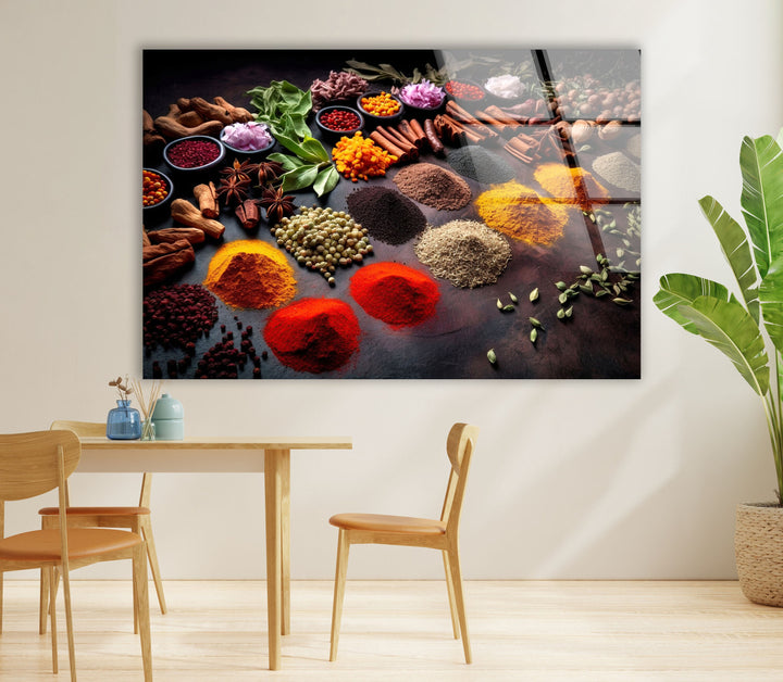 Spice Seasoning Glass Wall Art, art glass wall art, glass wall art pictures