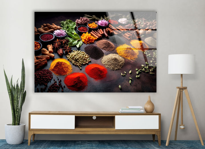 Spice Seasoning Glass Wall Art, Glass Printing Wall Art, Print photos on glass