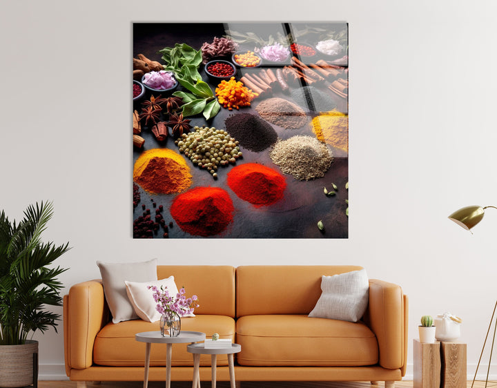 Spice Seasoning Glass Wall Art, glass pictures for Wall, glass prints wall art