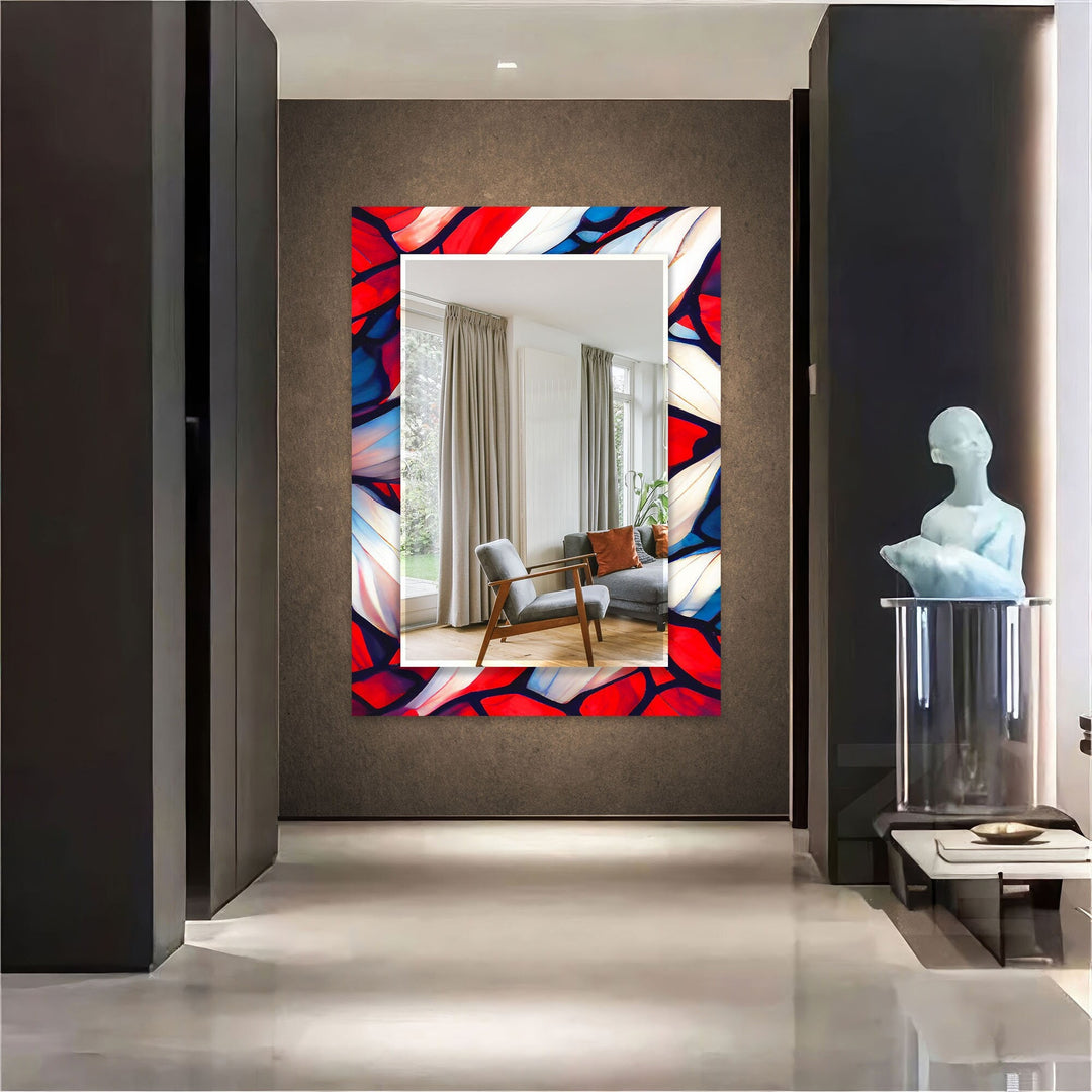 White and Red Wall Mirrors large floor mirror
