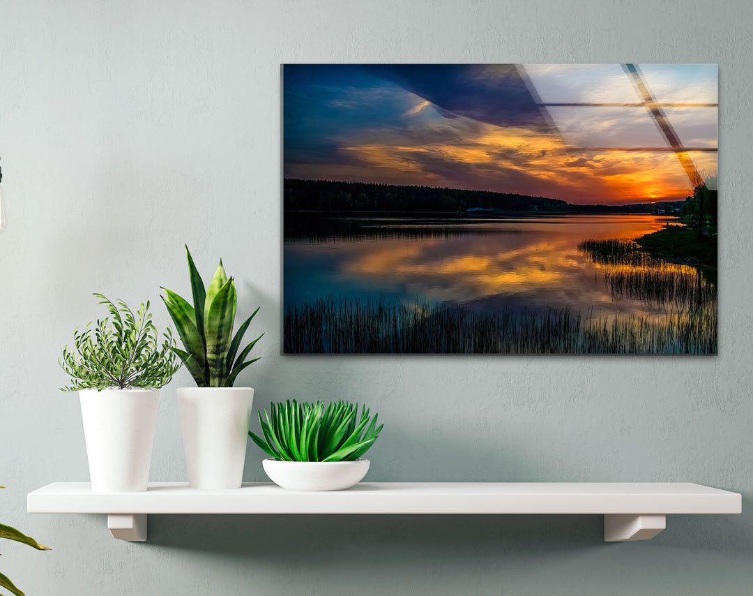 Colorful Sky Landscape Glass Wall Art glass image printing, glass prints from photos