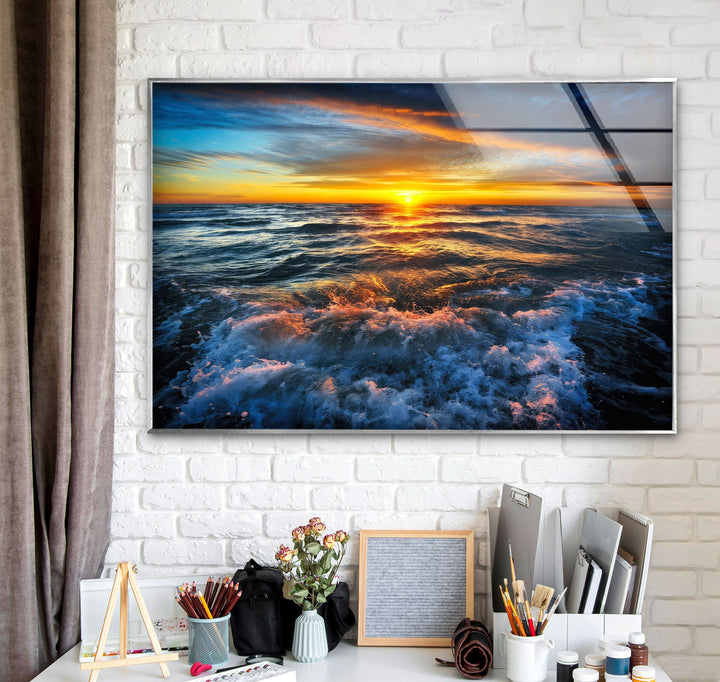 Sunset View  Tempered Glass Wall Art - MyPhotoStation