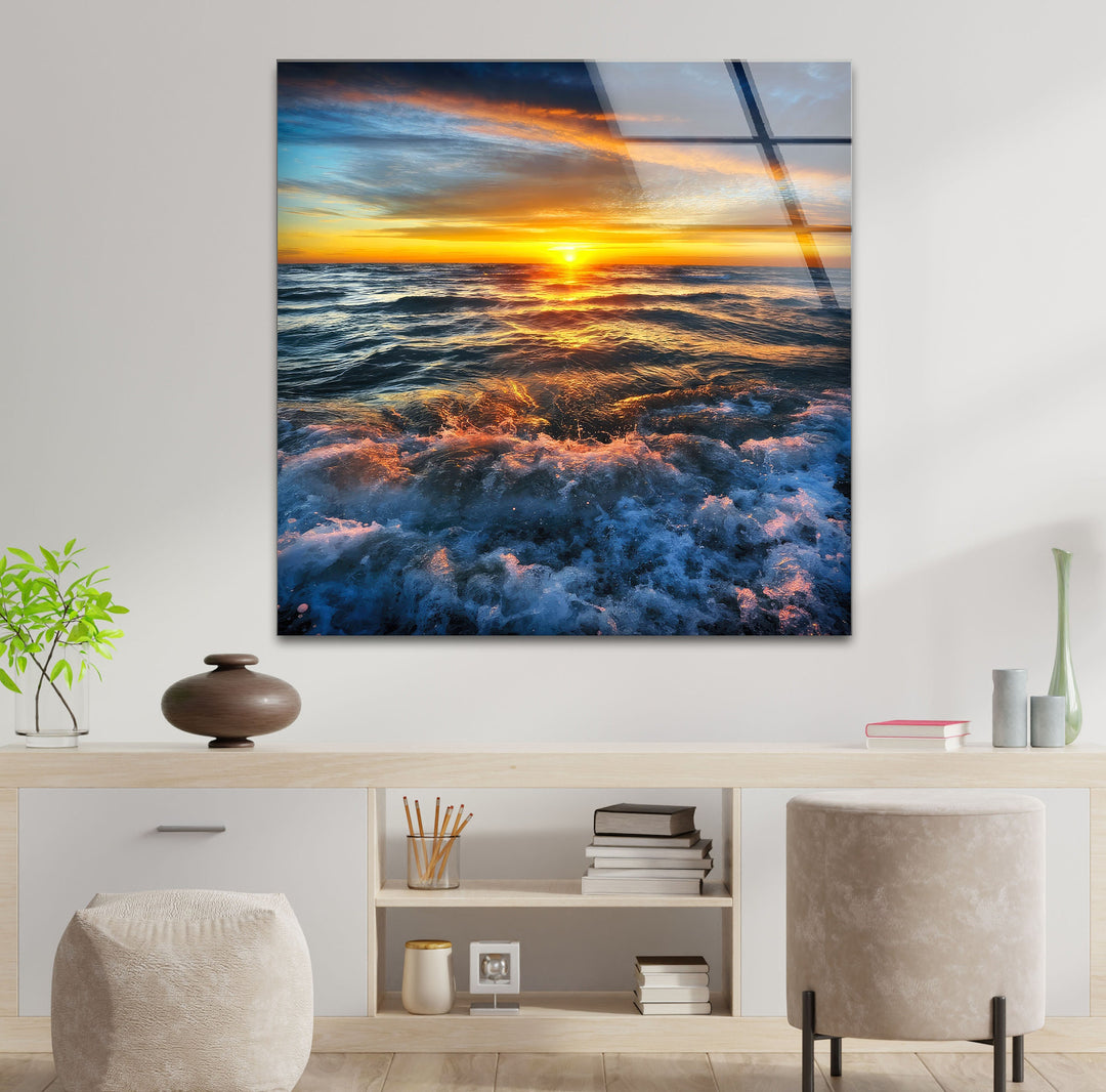 Sunset View  Tempered Glass Wall Art - MyPhotoStation