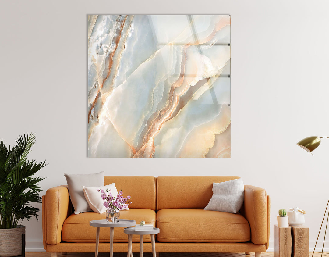 Soft Colors Marbled Abstract Glass Wall Art, print on glass, glass printed photos