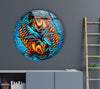 Orange Fishes Stained Round Glass Wall Art art glass wall art, glass wall art pictures
