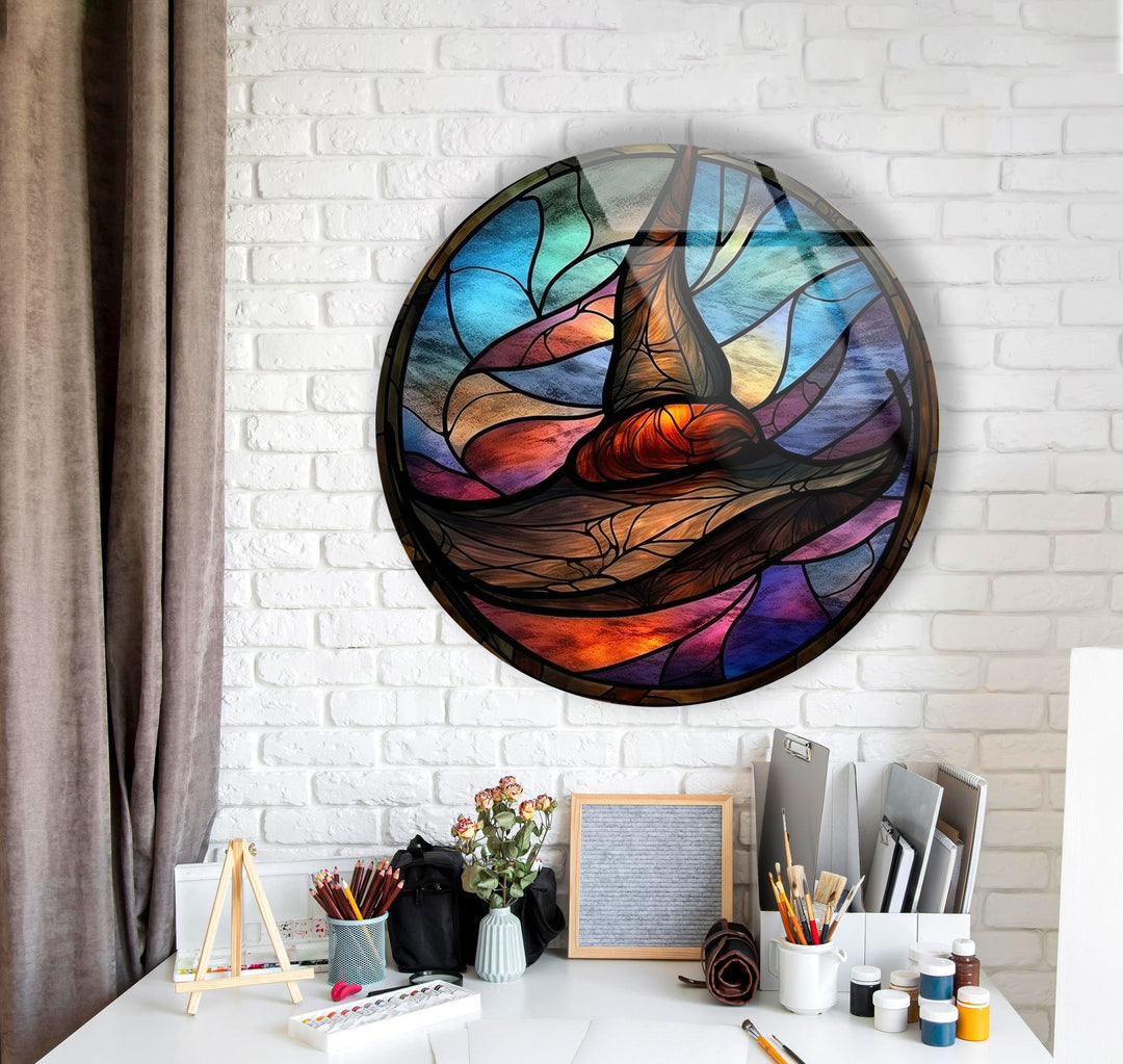 Halloween Decorative Stained Round Glass Wall Art art glass wall art, glass wall art pictures
