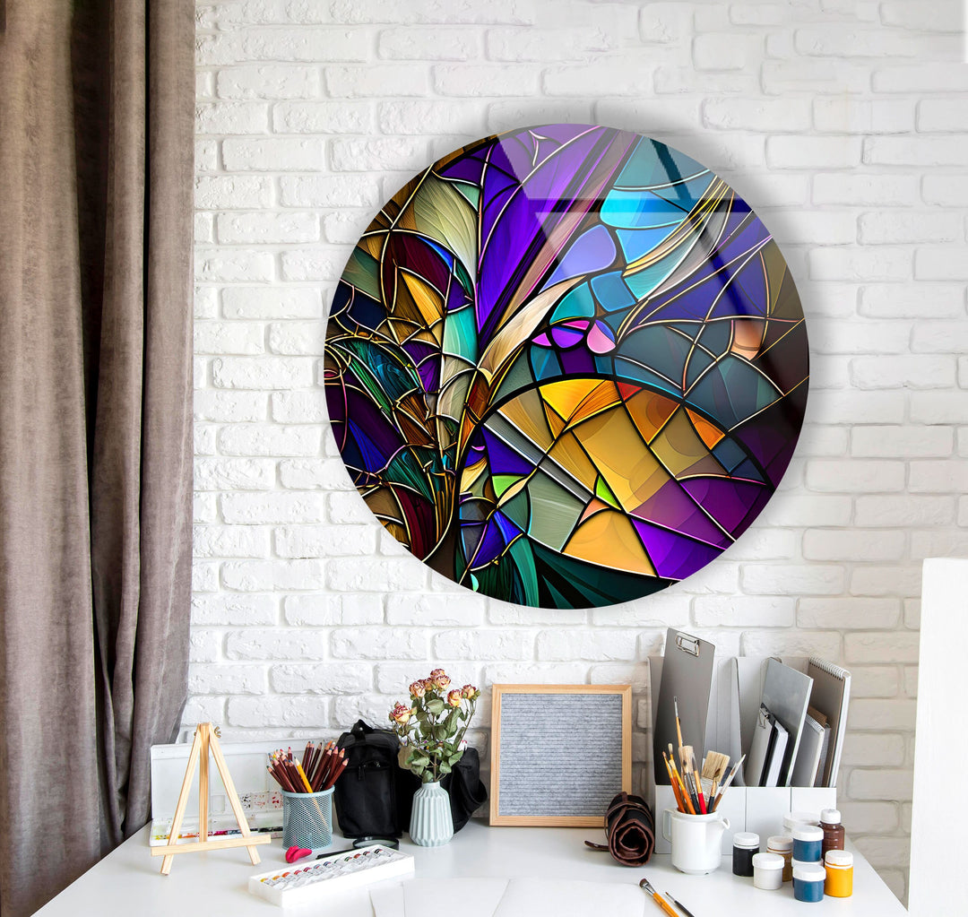 Colored Stained Round Glass Wall Art art glass wall art, glass wall art pictures
