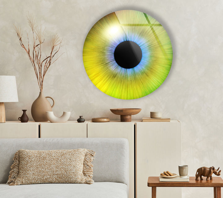 Colored Green Eye Round Glass Wall Art art glass wall art, glass wall art pictures
