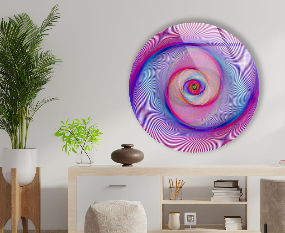 Purple Swirl Abstract Round Glass Wall Art glass image printing, glass prints from photos
