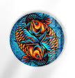 Orange Fishes Stained Round Glass Wall Art custom glass pictures, glass art prints
