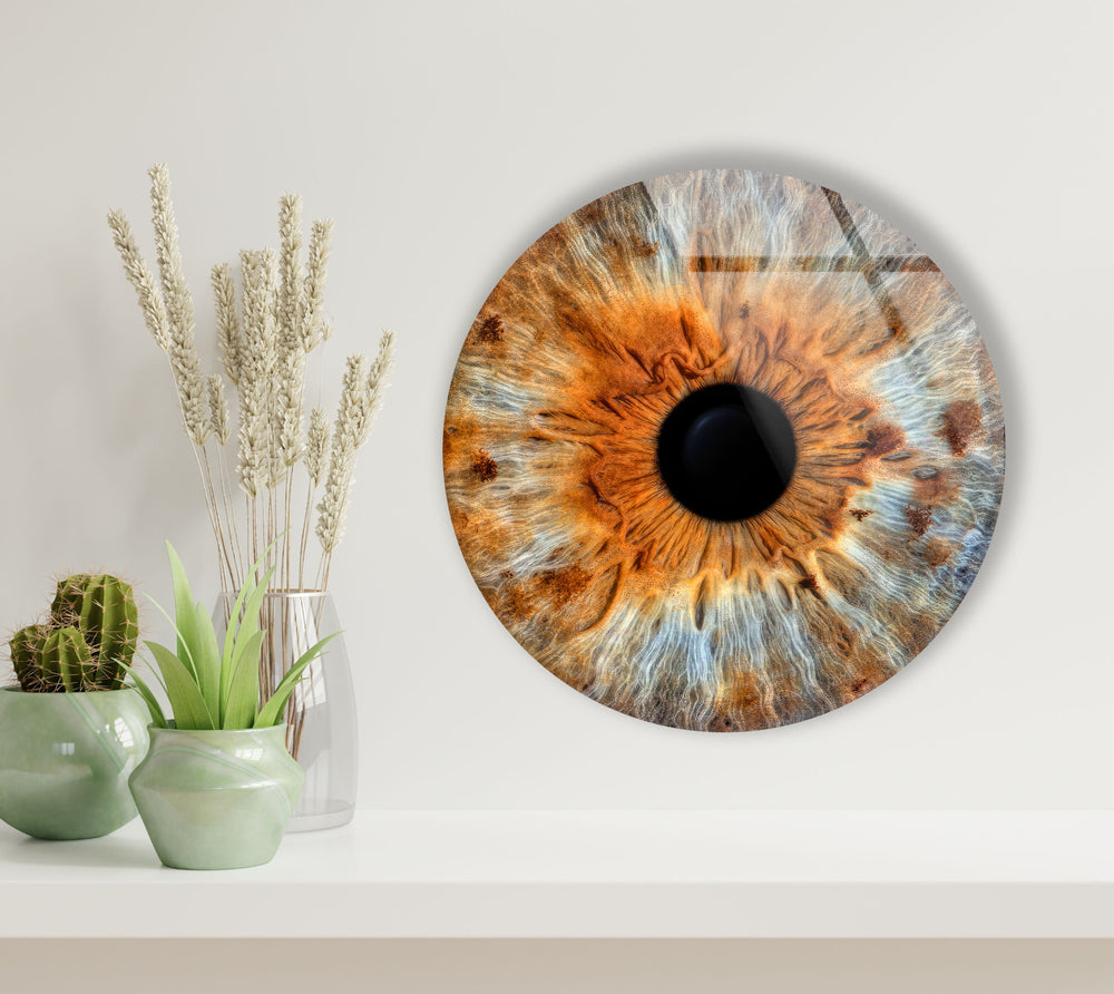 Brown Eye Round Glass Wall Art art glass wall art, glass wall art pictures
