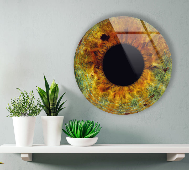 Eye Round Brown Glass Wall Art art glass wall art, glass wall art pictures
