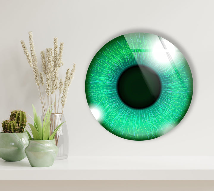 Green Eye Round Glass Wall Art art glass wall art, glass wall art pictures
