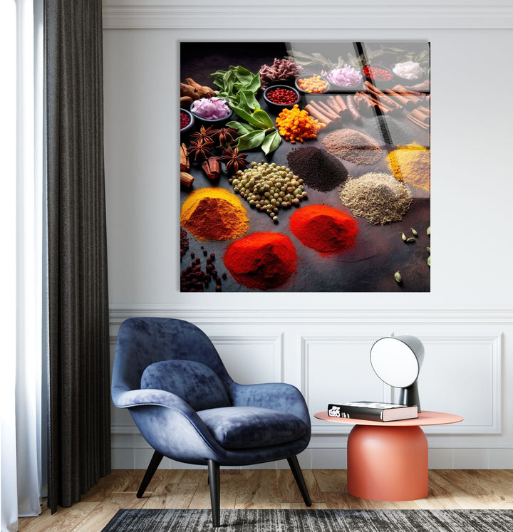 Spice Seasoning Glass Wall Art, glass image printing, glass prints from photos