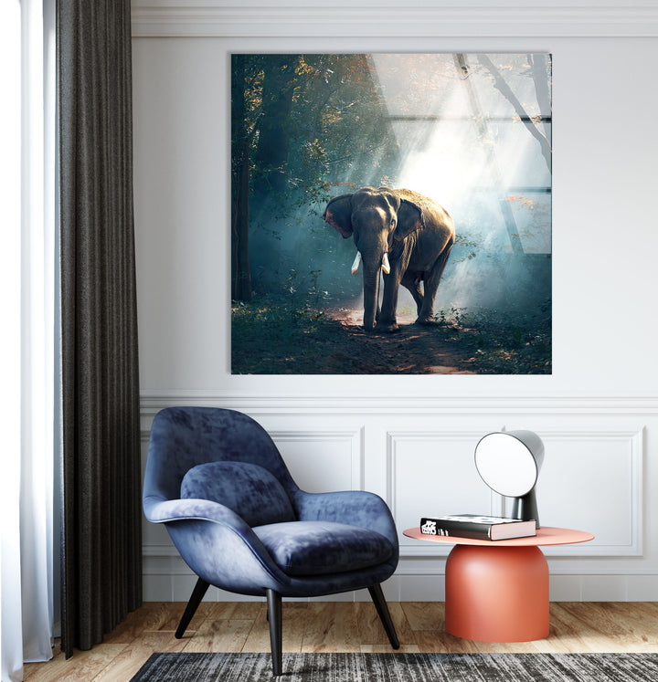 Elephant in Nature Glass Wall Art art glass wall art, glass wall art pictures