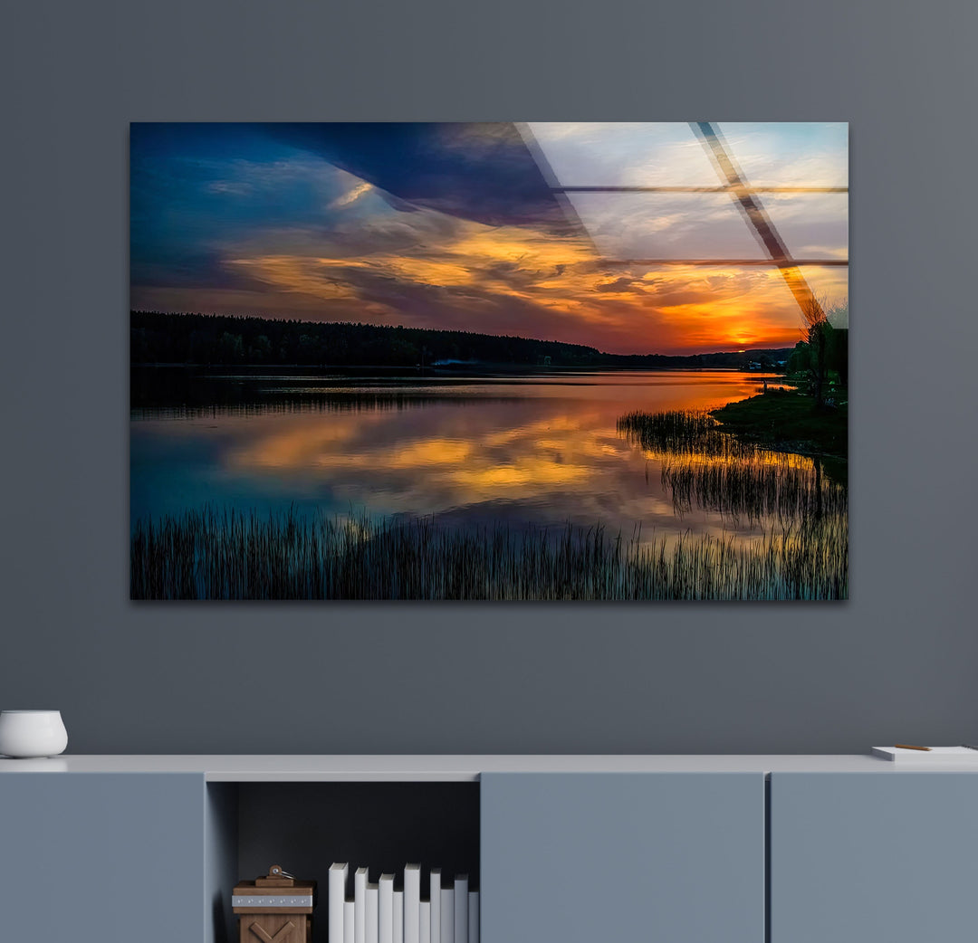 Colorful Sky Landscape Glass Wall Art large glass photo prints, glass wall photos