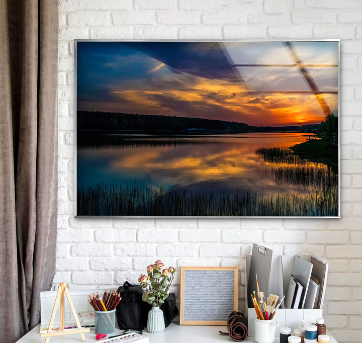 Colorful Sky Landscape Glass Wall Art custom glass photo prints, large glass prints