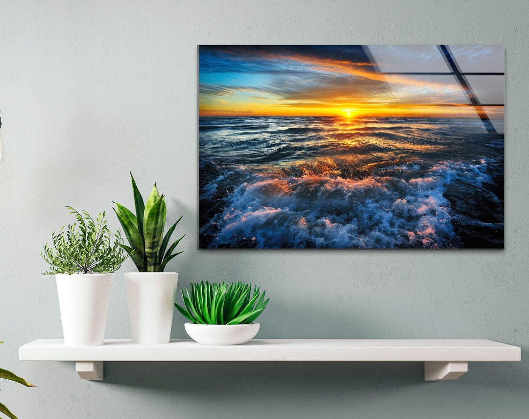 Sunset View  Tempered Glass Wall Art - MyPhotoStation