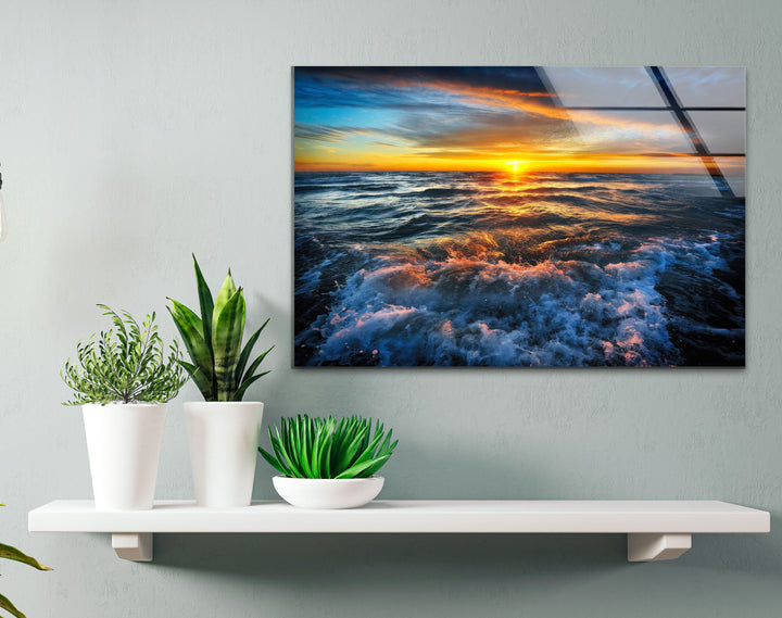 Sunset View  Tempered Glass Wall Art - MyPhotoStation