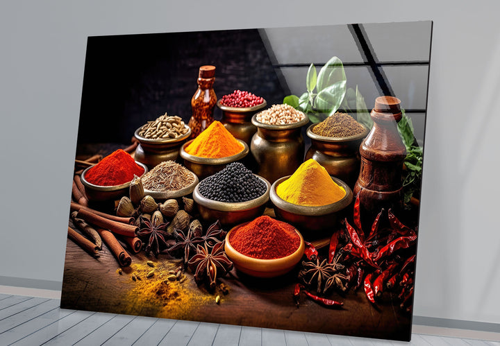 Bunch of Spices Glass Wall Art, Glass Printing Wall Art, Print photos on glass