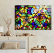 Geometric Mosaic Futuristic Glass Wall Art glass pictures for Wall, glass prints wall art