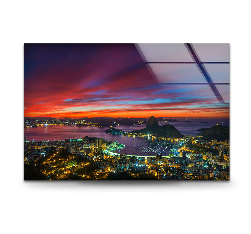 Rio De Janeiro Landscape Glass Wall Art picture on glass wall art, photos printed on glass