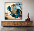 Blue Marble Flower Glass Wall Art, Glass Printing Wall Art, Print photos on glass